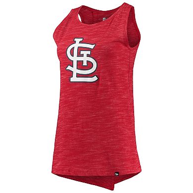 Women's New Era Red St. Louis Cardinals Space Dye Back-Knot Tank Top