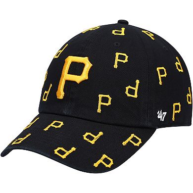 Women's '47 Black Pittsburgh Pirates Confetti Clean Up Adjustable Hat
