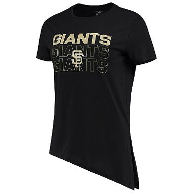 Women's Levelwear Black San Francisco Giants Birch Delta Asymmetrical T-Shirt