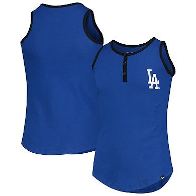 Girls Youth New Era Royal Los Angeles Dodgers Henley Tank Top