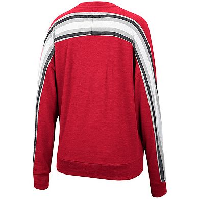 Women's Colosseum Heathered Crimson Indiana Hoosiers Team Oversized Pullover Sweatshirt