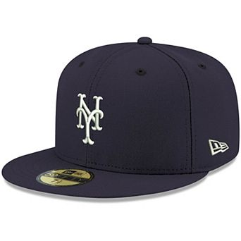 Men's New Era Navy New York Mets Logo White 59FIFTY Fitted Hat