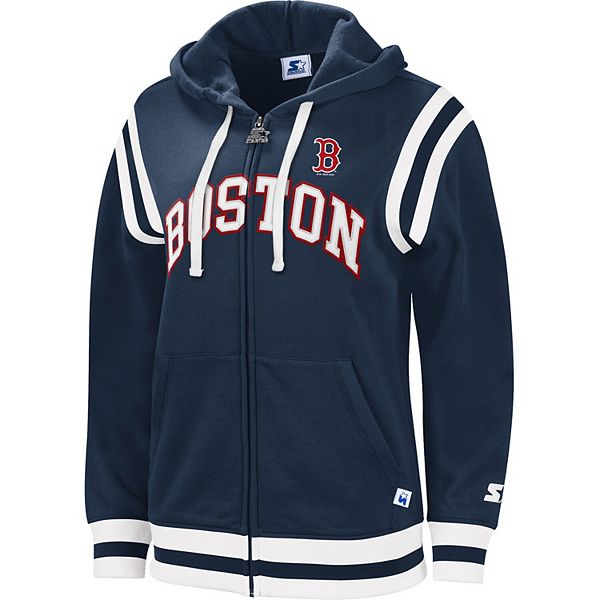 Youth Boston Red Sox Navy Wordmark Full-Zip Fleece Hoodie