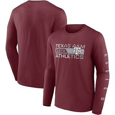Men's Fanatics Branded Maroon Texas A&M Aggies Broad Jump 2-Hit Long Sleeve T-Shirt