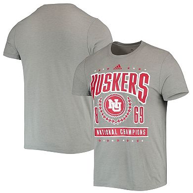 Men's adidas Heathered Gray Nebraska Huskers Reminisce Tri-Blend T-Shirt