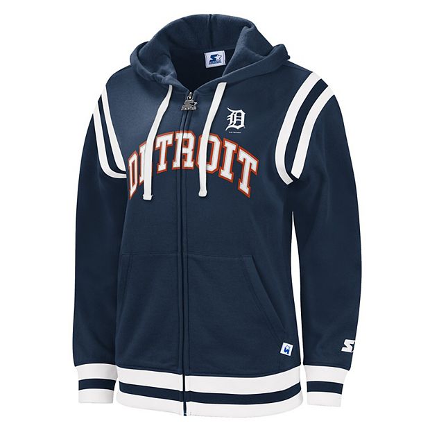 Women's Starter Navy Detroit Tigers Vintage Full-Zip Hoodie