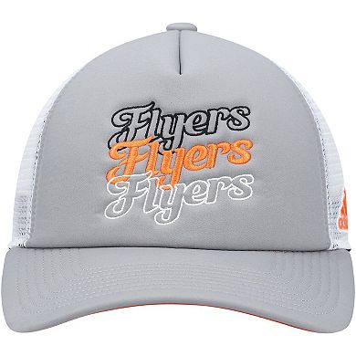 Women's adidas Gray/White Philadelphia Flyers Foam Trucker Snapback Hat