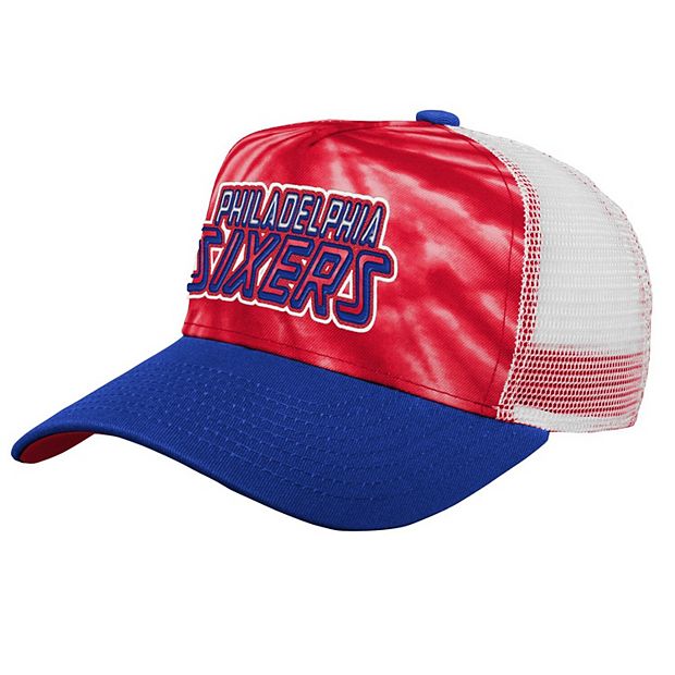 Youth Red/Royal Philadelphia 76ers Santa Cruz Tie-Dye Snapback Hat