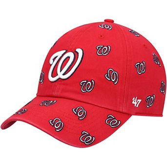 Women's '47 Red Washington Nationals Confetti Clean Up Adjustable Hat