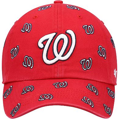 Women's '47 Red Washington Nationals Confetti Clean Up Adjustable Hat