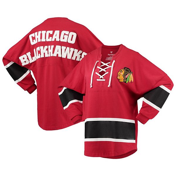 Fanatics - Women's Chicago Blackhawks Lace Up T-Shirt (3AB1 1204