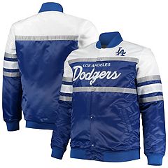 Los Angeles Dodgers JH Design Big & Tall Reversible Twill Full-Snap Hoodie  Jacket - Royal/Gray