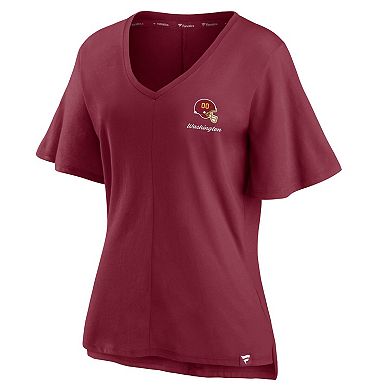Women's Fanatics Branded Burgundy Washington Football Team Southpaw Flutter V-Neck T-Shirt