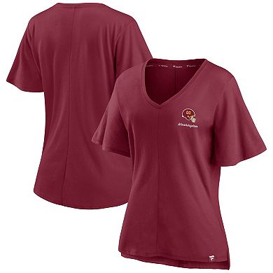 Women's Fanatics Branded Burgundy Washington Football Team Southpaw Flutter V-Neck T-Shirt