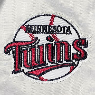 Men's Mitchell & Ness Navy/Red Minnesota Twins Big & Tall Coaches Satin Full-Snap Jacket