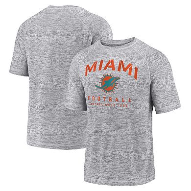 Men's Fanatics Gray Miami Dolphins Shade Battle Ready Raglan Space-Dye T-Shirt