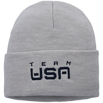 Men's Nike Heathered Gray Team USA Cuffed Knit Hat