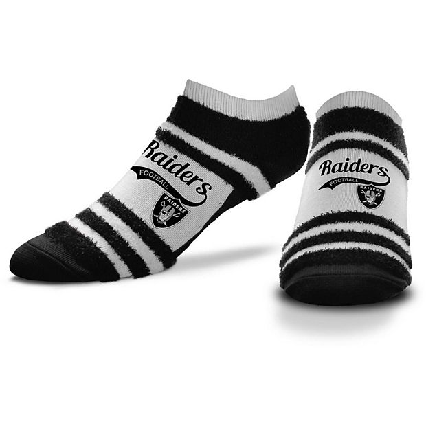 Women's For Bare Feet Las Vegas Raiders Block Stripe Fuzzy Ankle Socks