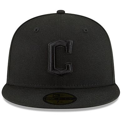 Men's New Era Black/Black Cleveland Guardians 59FIFTY Fitted Hat