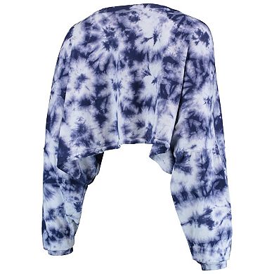 Women's ZooZatz Navy Seattle Sounders FC Oversized Cloud-Dye Long Sleeve T-Shirt