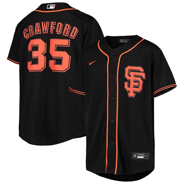 SAN FRANCISCO GIANTS- BRANDON CRAWFORD AUTOGRAPH THROWBACK #35 JERSEY JSA