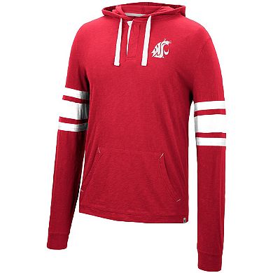 Men's Colosseum Crimson Washington State Cougars Lebowski Hoodie Long Sleeve T-Shirt