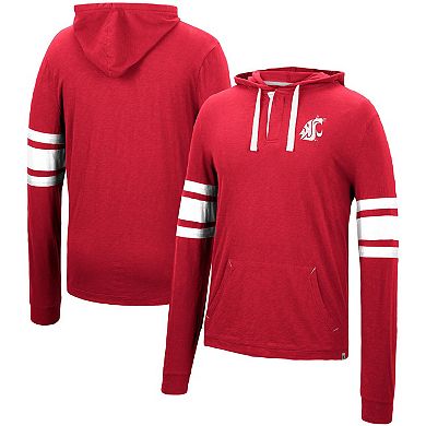 Men's Colosseum Crimson Washington State Cougars Lebowski Hoodie Long Sleeve T-Shirt