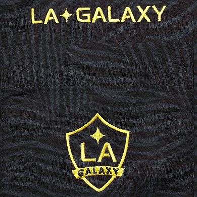 Men's The Wild Collective Black LA Galaxy Abstract Palm Button-Up Shirts