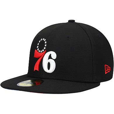 Men's New Era Black Philadelphia 76ers Team Wordmark 59fifty Fitted Hat