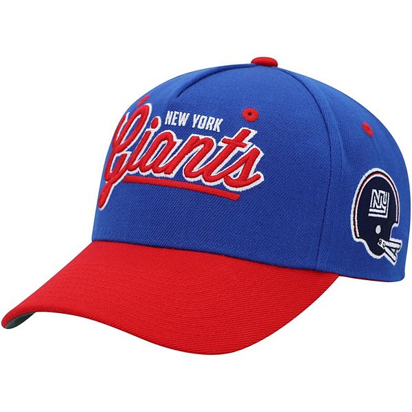 Mitchell & Ness New York Giants Throwback Script Tailsweeper Snapback  Adjustable Hat - Royal Blue/Natural