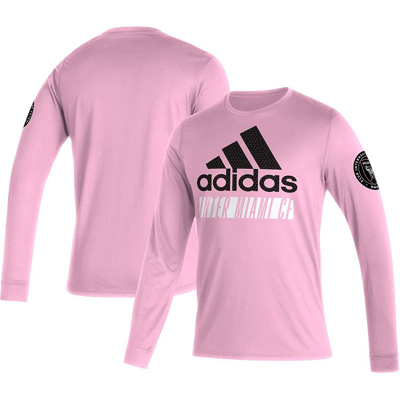 Mens adidas Pink Inter Miami CF Vintage AEROREADY Long Sleeve T-Shirt, Siz
