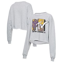 Wear by Erin Andrews Women's Los Angeles Lakers Mixed Letter Cropped