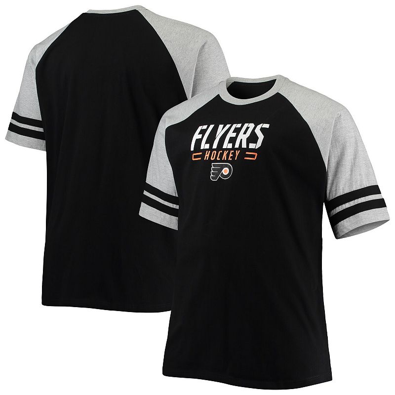 Mens Black Philadelphia Flyers Big & Tall Raglan T-Shirt, Size: 2XLT
