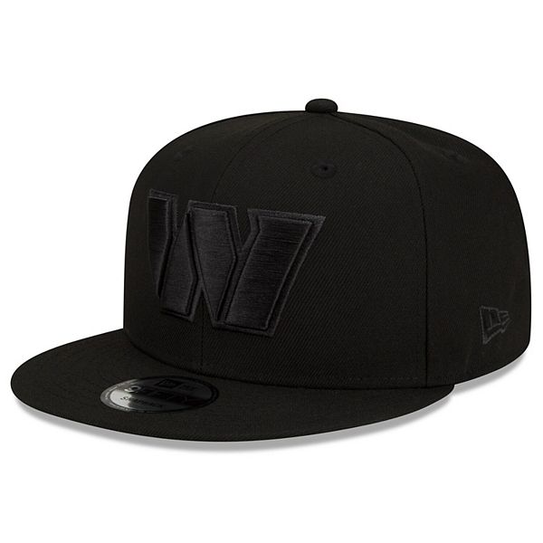 Men's New Era Washington Commanders Black On Black 9FIFTY Snapback  Adjustable Hat