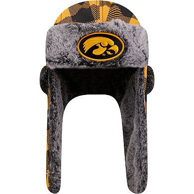 Men's New Era Black Iowa Hawkeyes Plaid Trapper Hat