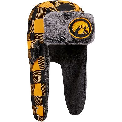 Men's New Era Black Iowa Hawkeyes Plaid Trapper Hat