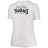 Women's New Era White New York Yankees Plus Size 2-Hit Front Knot T-Shirt