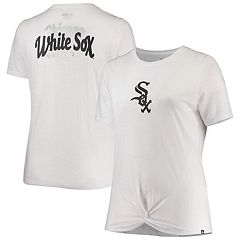 Women's Starter Black/Silver Chicago White Sox Game On Notch Neck Raglan T- Shirt