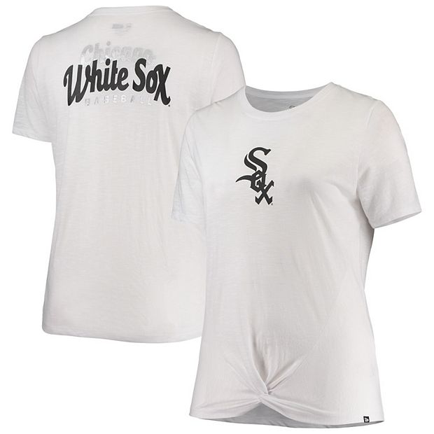 Women s New Era White Chicago White Sox Plus Size 2 Hit Front Knot