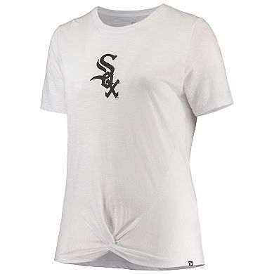 Women's New Era White Chicago White Sox Plus Size 2-Hit Front Knot T-Shirt