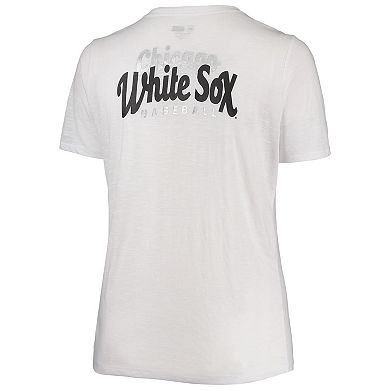Women's New Era White Chicago White Sox Plus Size 2-Hit Front Knot T-Shirt