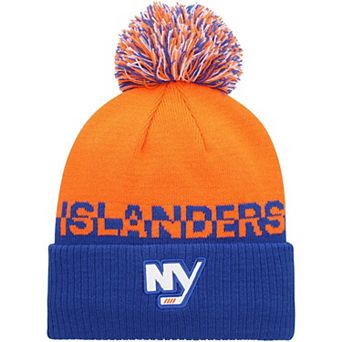 Men's adidas Orange/Royal New York Islanders COLD.RDY Cuffed Knit Hat with Pom