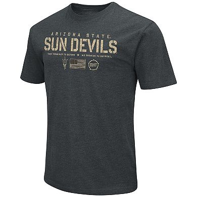 Men's Colosseum Heathered Black Arizona State Sun Devils OHT Military Appreciation Flag 2.0 T-Shirt