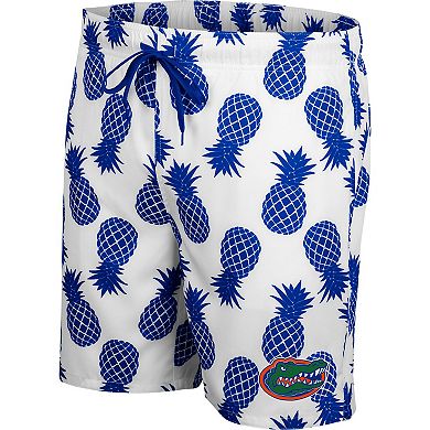 Men's Colosseum White/Royal Florida Gators Pineapple Swim Shorts