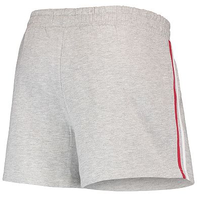 Women's Heathered Gray Oklahoma Sooners Plus Size 2-Stripes Shorts