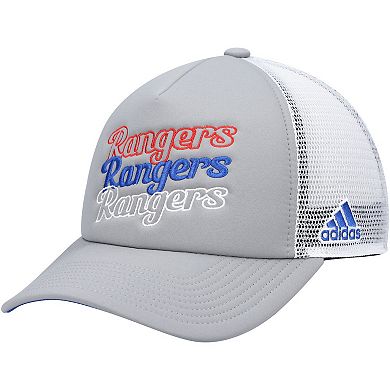Women's adidas Gray/White New York Rangers Foam Trucker Snapback Hat