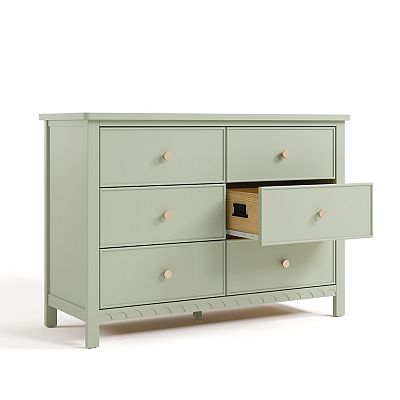 green 6 drawer dresser babyGap Legacy 6 Drawer Dresser with Leather Pulls and Interlocking Drawers main image 0