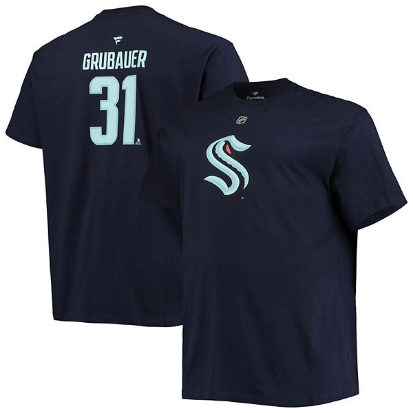 Men's Fanatics Branded Philipp Grubauer Deep Sea Blue Seattle Kraken 