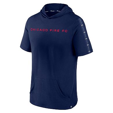Men's Fanatics Branded Navy Chicago Fire Definitive Victory Short-Sleeved Pullover Hoodie