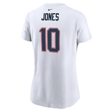 Women's Nike Mac Jones White New England Patriots Player Name & Number T-Shirt